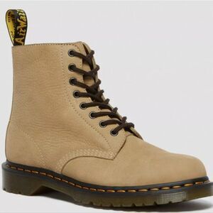 Dr. Martens 1460 Pascal Nubuck Leather Lace Up Boots Tan Leather Boots